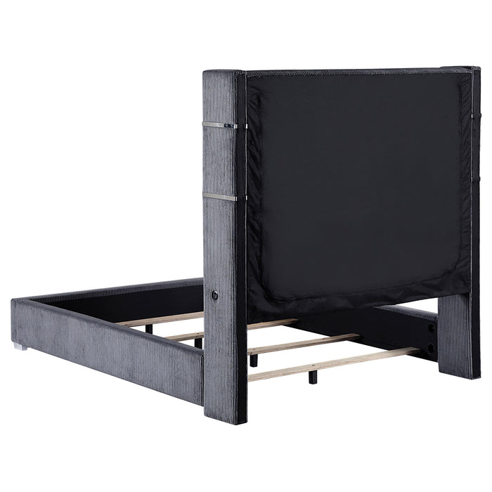 Tisdall Wingback Bed with Flame Visualizer - Home Furniture And More (Brentwood, MD)