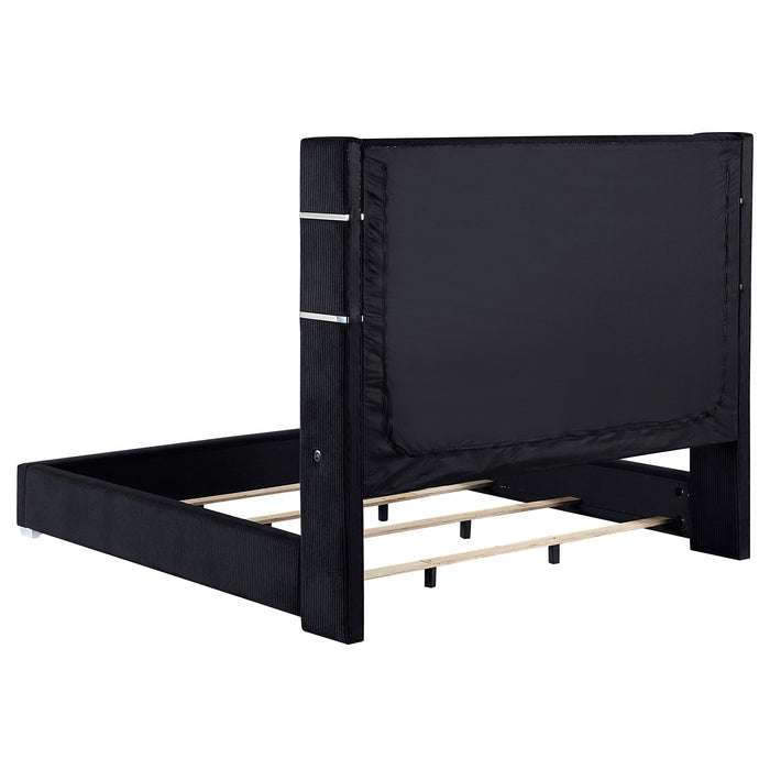 Tisdall Wingback Bed with Flame Visualizer - Home Furniture And More (Brentwood, MD)