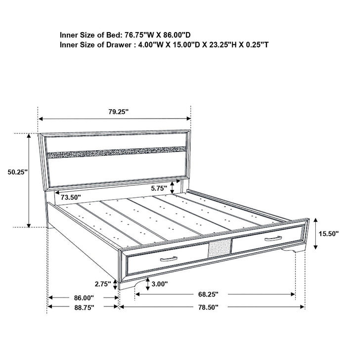 Miranda Panel Platform Storage Bed - Home Furniture And More (Brentwood, MD)