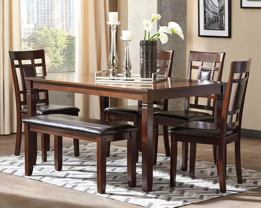 Bennox Dining Table and Chairs with Bench (Set of 6) - Home Furniture And More (Brentwood, MD)