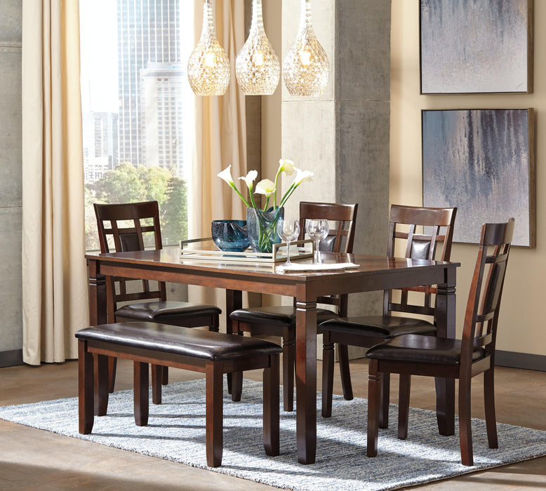 Bennox Dining Table and Chairs with Bench (Set of 6) - Home Furniture And More (Brentwood, MD)