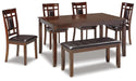 Bennox Dining Table and Chairs with Bench (Set of 6) - Home Furniture And More (Brentwood, MD)