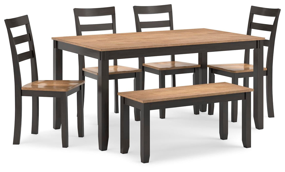 Gesthaven Dining Table with 4 Chairs and Bench (Set of 6) - Home Furniture And More (Brentwood, MD)
