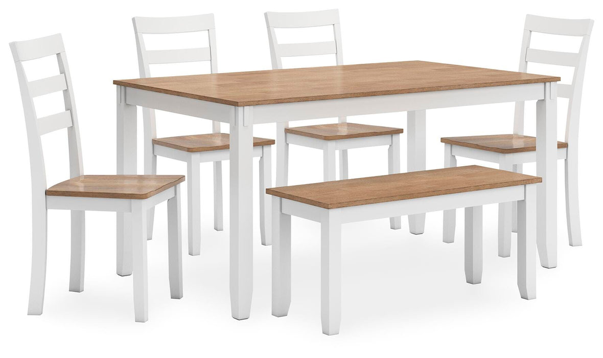Gesthaven Dining Table with 4 Chairs and Bench (Set of 6) - Home Furniture And More (Brentwood, MD)