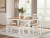 Gesthaven Dining Table with 4 Chairs and Bench (Set of 6) - Home Furniture And More (Brentwood, MD)
