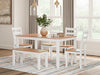 Gesthaven Dining Table with 4 Chairs and Bench (Set of 6) - Home Furniture And More (Brentwood, MD)