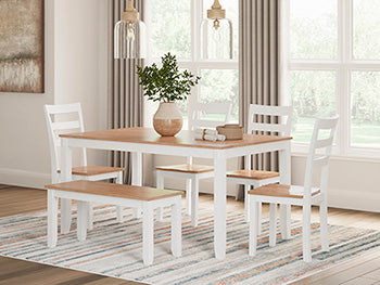 Gesthaven Dining Table with 4 Chairs and Bench (Set of 6) - Home Furniture And More (Brentwood, MD)