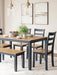 Gesthaven Dining Table with 4 Chairs and Bench (Set of 6) - Home Furniture And More (Brentwood, MD)