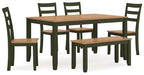 Gesthaven Dining Table with 4 Chairs and Bench (Set of 6) - Home Furniture And More (Brentwood, MD)