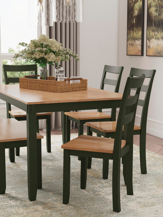 Gesthaven Dining Table with 4 Chairs and Bench (Set of 6) - Home Furniture And More (Brentwood, MD)