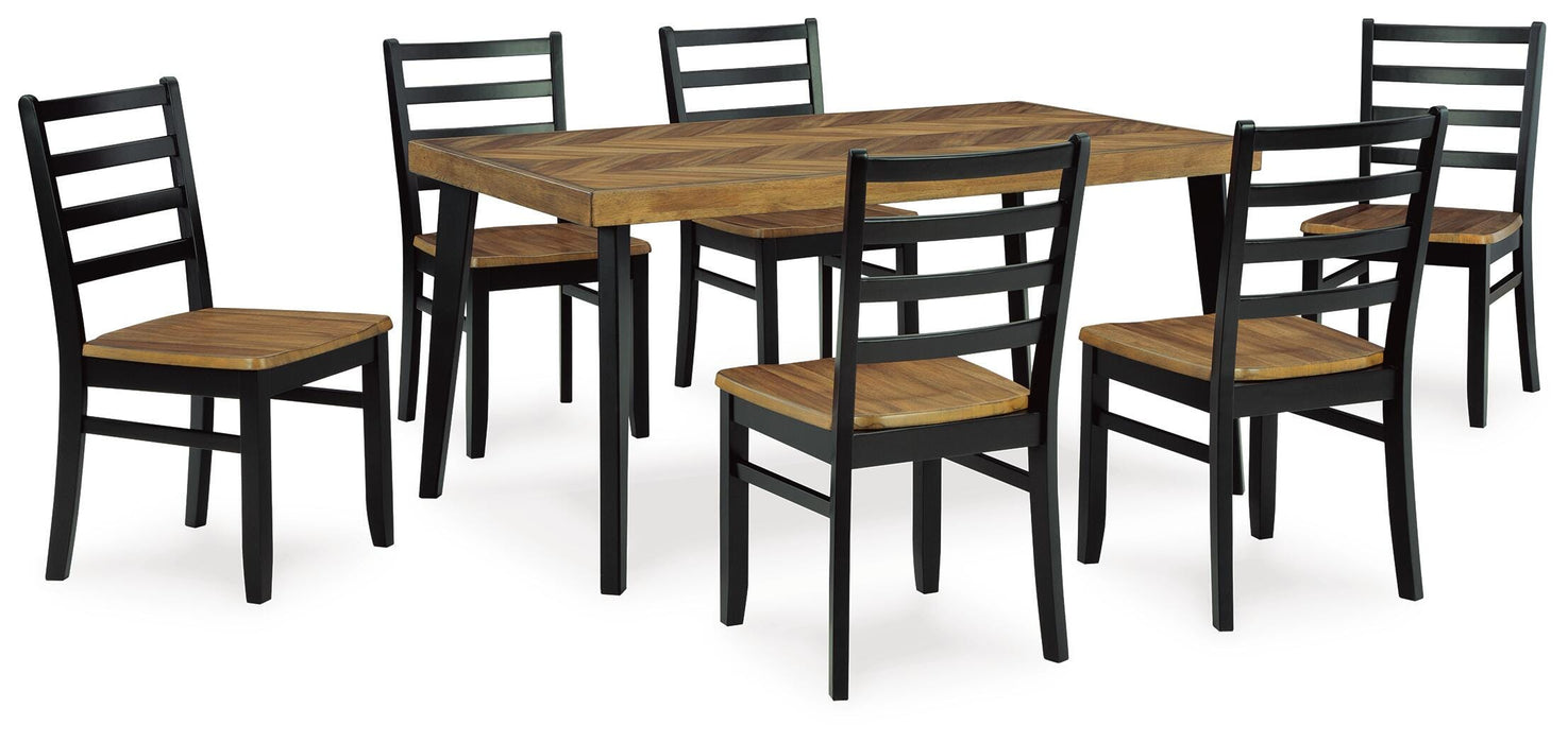 Blondon Dining Table and 6 Chairs (Set of 7) - Home Furniture And More (Brentwood, MD)