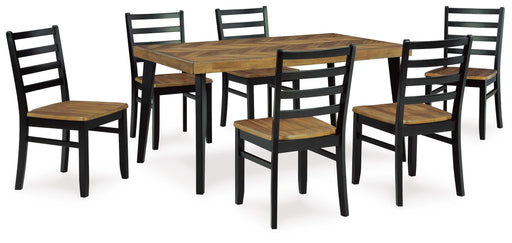 Blondon Dining Table and 6 Chairs (Set of 7) - Home Furniture And More (Brentwood, MD)