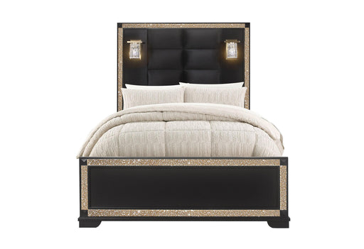 BLAKE BLACK FULL BED WITH LAMPS - Home Furniture And More (Brentwood, MD)