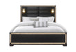 BLAKE BLACK KING BED WITH LAMPS - Home Furniture And More (Brentwood, MD)