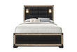 BLAKE BLACK QUEEN BED WITH LAMPS - Home Furniture And More (Brentwood, MD)