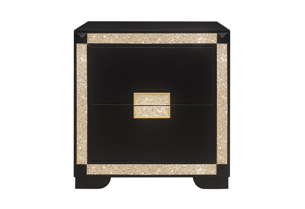 BLAKE BLACK/GOLD NIGHTSTAND - Home Furniture And More (Brentwood, MD)