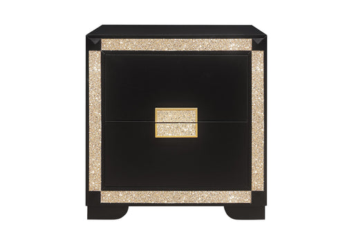 BLAKE BLACK/GOLD NIGHTSTAND - Home Furniture And More (Brentwood, MD)