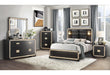 BLAKE BLACK/GOLD QUEEN BED GROUP WITH LAMPS - Home Furniture And More (Brentwood, MD)