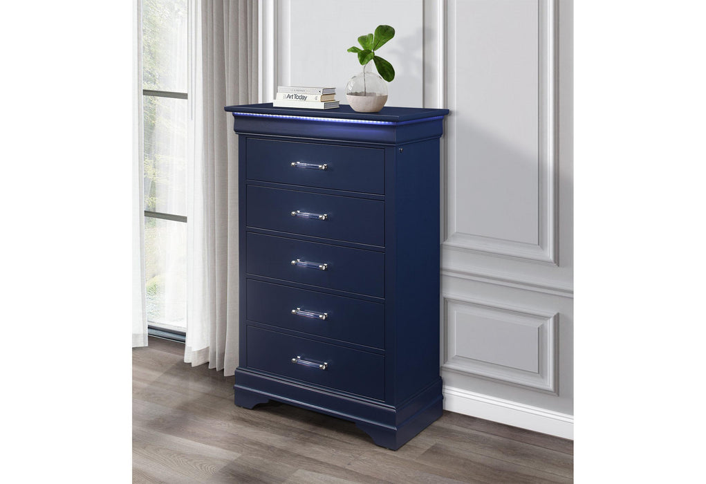 CHARLIE BLUE CHEST WITH LED - Home Furniture And More (Brentwood, MD)