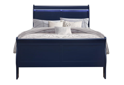CHARLIE BLUE FULL BED WITH LED - Home Furniture And More (Brentwood, MD)