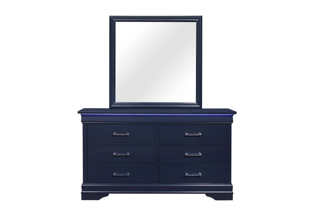 CHARLIE BLUE DRESSER WITH LED - Home Furniture And More (Brentwood, MD)