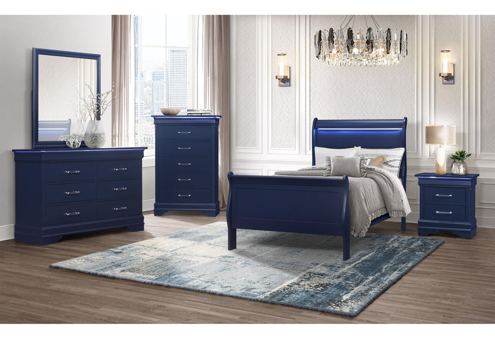 CHARLIE BLUE TWIN BED, DRESSER, MIRROR, & NIGHTSTAND - Home Furniture And More (Brentwood, MD)