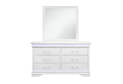 CHARLIE WHITE DRESSER WITH LED - Home Furniture And More (Brentwood, MD)