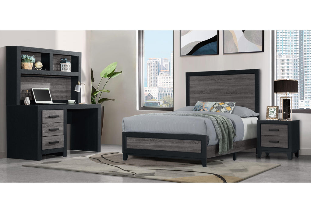 LISBON GREY/BLACK TWIN BED, DRESSER, MIRROR AND NIGHTSTAND - Home Furniture And More (Brentwood, MD)