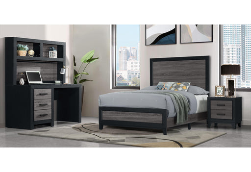 LISBON GREY/BLACK TWIN BED, DRESSER, MIRROR AND NIGHTSTAND - Home Furniture And More (Brentwood, MD)