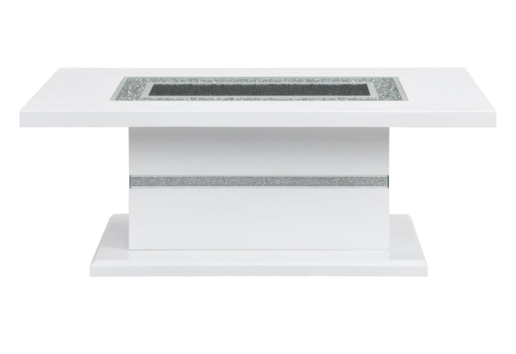 MONACO WHITE COFFEE TABLE - Home Furniture And More (Brentwood, MD)