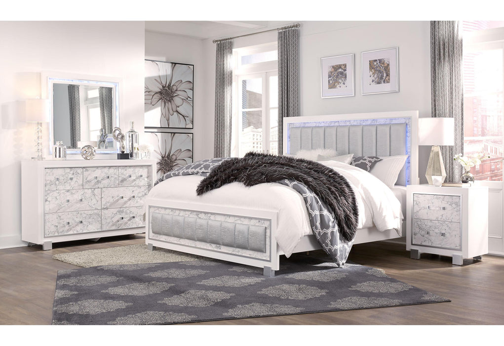 SANTORINI WHITE FULL BED GROUP - Home Furniture And More (Brentwood, MD)