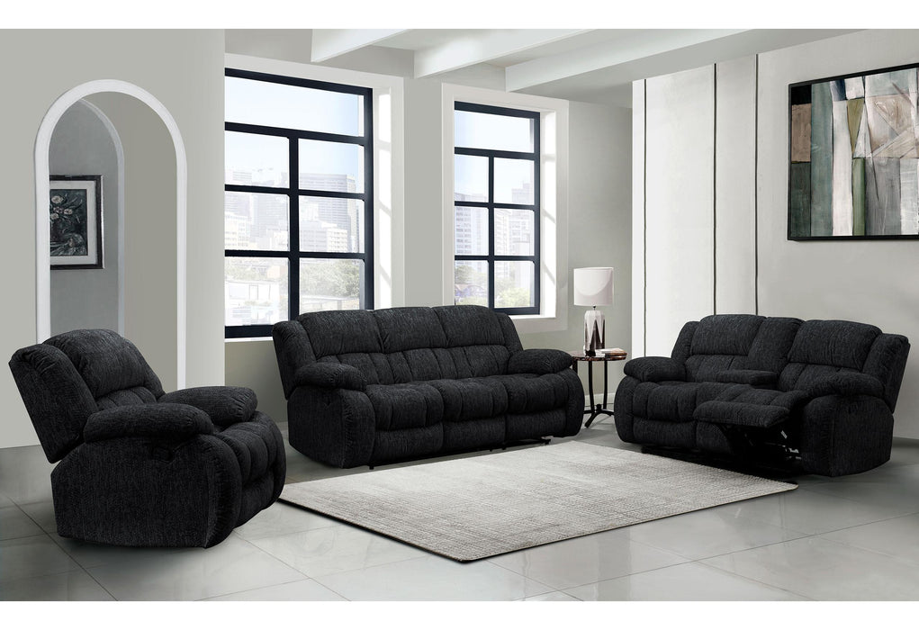 U250 EBONY RECLINING SOFA/CONSOLE RECLINING LOVESEAT/GLIDER RECLINER - Home Furniture And More (Brentwood, MD)
