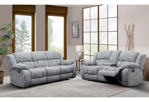 U250 GREY RECLINING SOFA/CONSOLE RECLINING LOVESEAT - Home Furniture And More (Brentwood, MD)