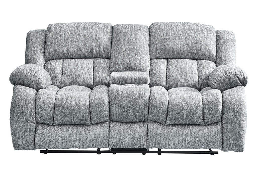 U250 GREY CONSOLE RECLINING LOVESEAT - Home Furniture And More (Brentwood, MD)