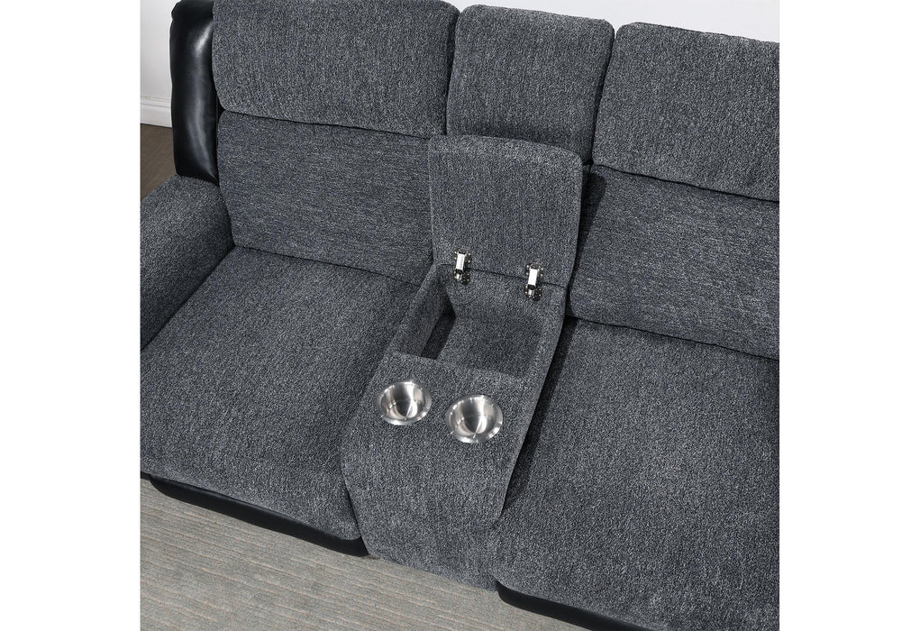 U5914 GREY/BLACK CONSOLE RECLINING LOVESEAT - Home Furniture And More (Brentwood, MD)