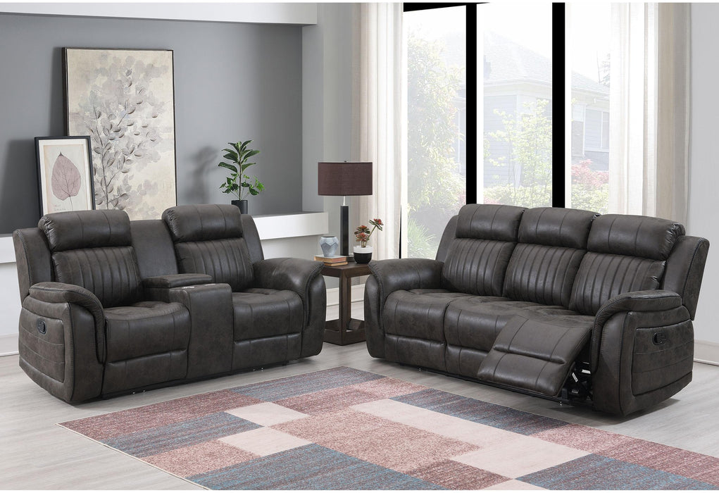 U8517 GREY RECLINING SOFA/CONSOLE RECLINING LOVESEAT - Home Furniture And More (Brentwood, MD)