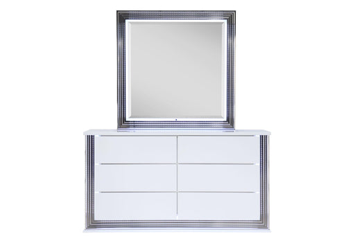 YLIME SMOOTH WHITE DRESSER WITH LED - Home Furniture And More (Brentwood, MD)