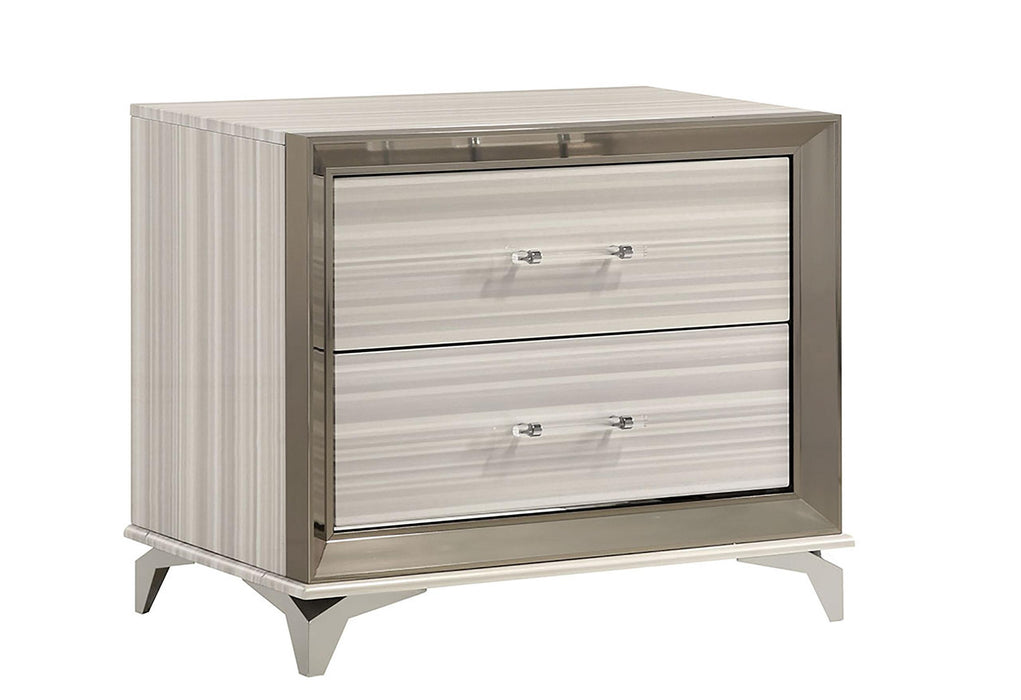 ZAMBRANO WHITE NIGHTSTAND - Home Furniture And More (Brentwood, MD)