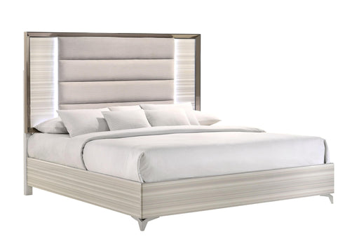 ZAMBRANO WHITE KING BED WITH LED - Home Furniture And More (Brentwood, MD)