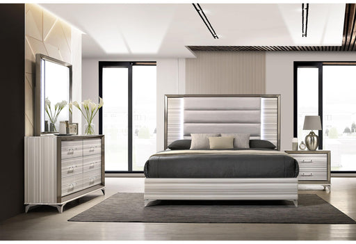 ZAMBRANO WHITE KING BED GROUP - Home Furniture And More (Brentwood, MD)