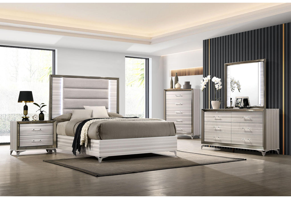 ZAMBRANO WHITE QUEEN BED GROUP - Home Furniture And More (Brentwood, MD)