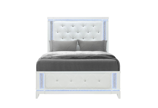 ALINA WHITE FULL BED WITH LED - Home Furniture And More (Brentwood, MD)