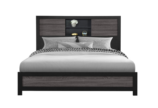 LISBON GREY/BLACK BOOKCASE KING BED - Home Furniture And More (Brentwood, MD)