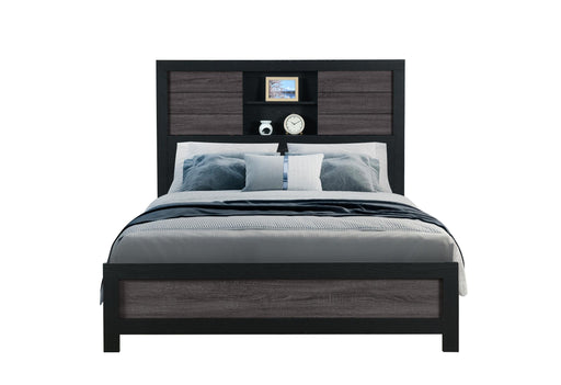 LISBON GREY/BLACK BOOKCASE QUEEN BED - Home Furniture And More (Brentwood, MD)