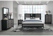 LISBON GREY/BLACK BOOKCASE QUEEN BED GROUP - Home Furniture And More (Brentwood, MD)