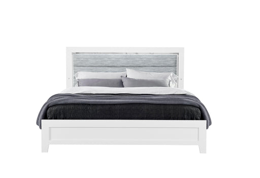 LUCCIA WHITE QUEEN BED WITH LED, DRESSER, MIRROR, NIGHTSTAND - Home Furniture And More (Brentwood, MD)