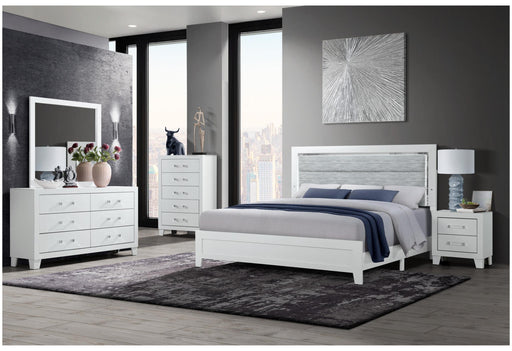 LUCCIA WHITE QUEEN BED GROUP WITH LED - Home Furniture And More (Brentwood, MD)