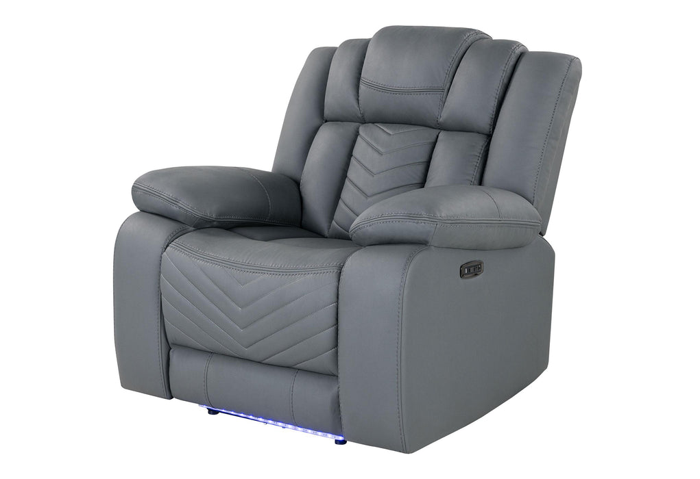 U7068 GREY 10 POWER RECLINER WITH LED - Home Furniture And More (Brentwood, MD)