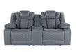 U7069 GREY 10 PWR CON REC LOVESEAT WITH LED AND IMMERSIVE SOUND - Home Furniture And More (Brentwood, MD)
