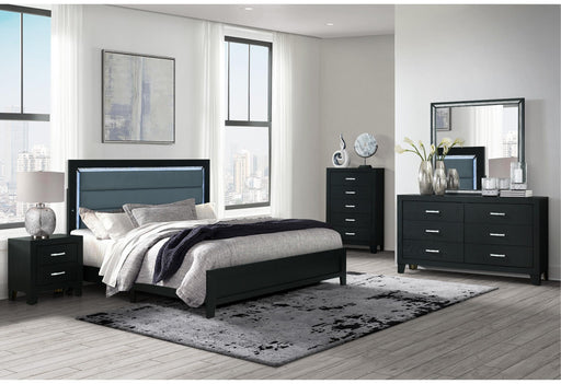 REID BLACK QUEEN BED DRESSER MIRROR NIGHTSTAND - Home Furniture And More (Brentwood, MD)